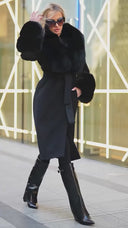 CAPPOTTO IN CASHMERE IN PELLICCIA DI VOLPE IN CAMMELLO