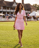 Glamorous model wearing the look